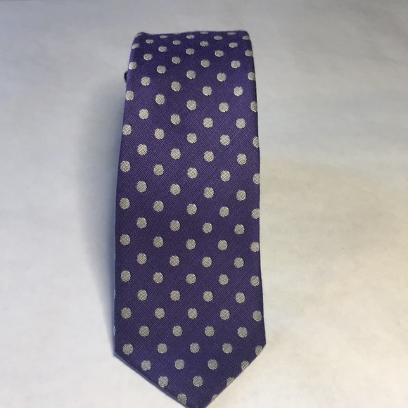 Haight & Ashbury purple with grey polka dots cotton tie NWT - Picture 1 of 7
